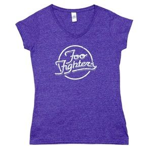 Foo Fighters Purple V-Neck Band Tee Size Medium